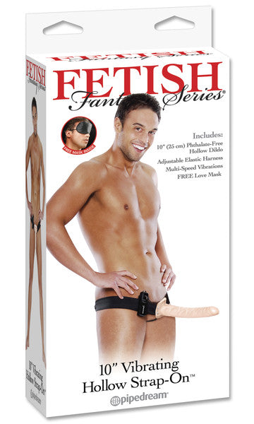 Fetish Fantasy Vibrating Hollow Strap On Dildo Flesh 10 in - Club X